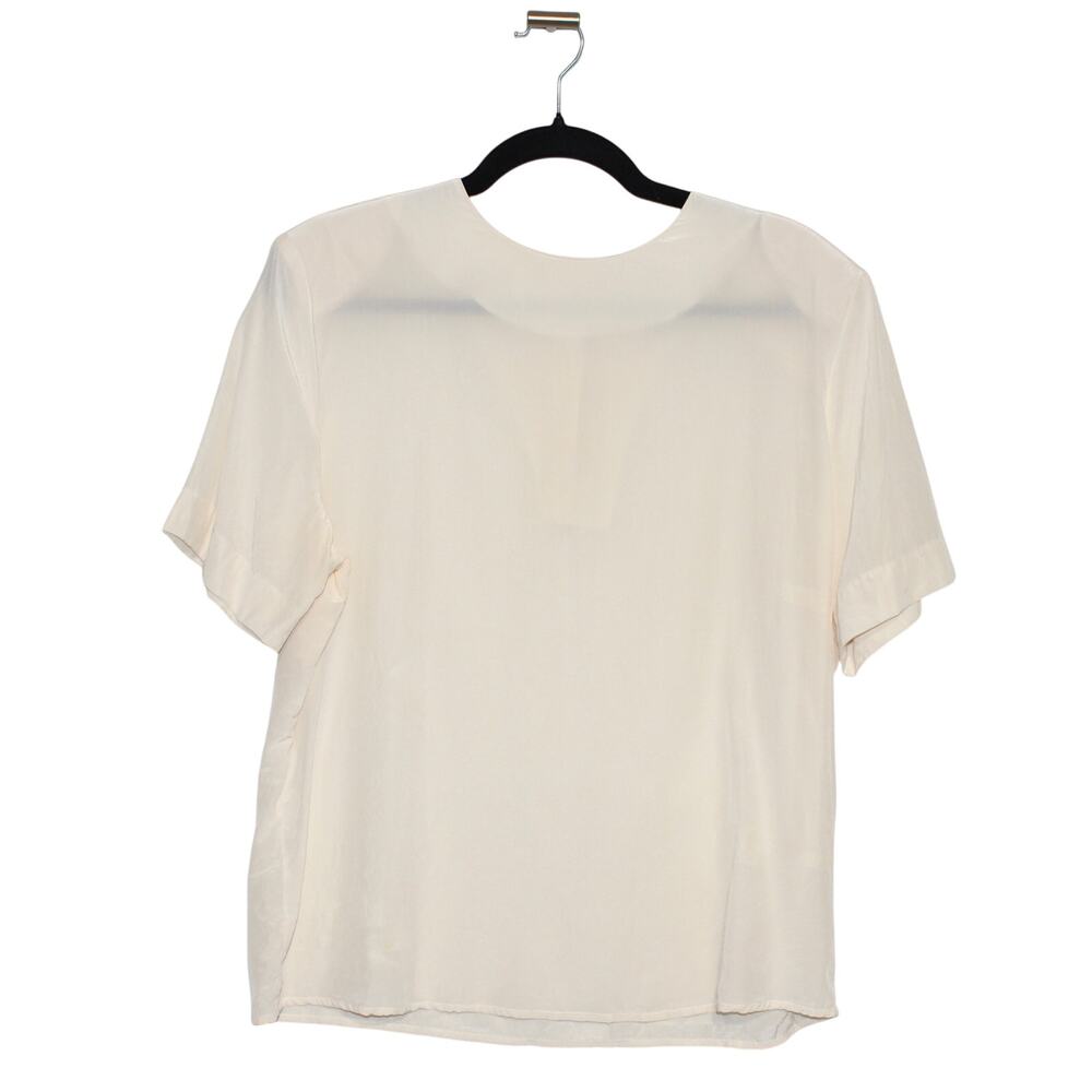 Vintage 100% Silk Kasper & Company A.S.L Blouse Size 14 Cream